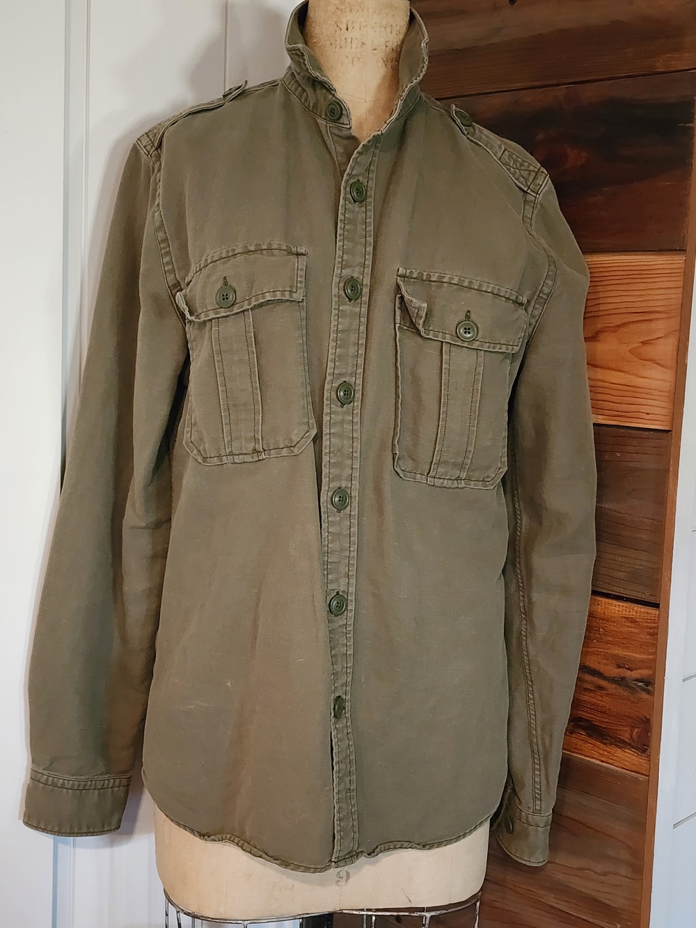 Express Olive Green Military-Style Field Jacket